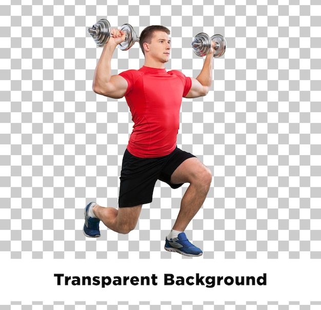 Exercise man with a red shirt