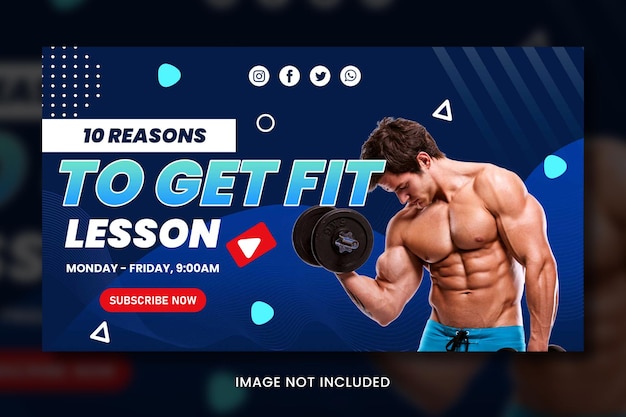 Exercises Fitness youtube social banner