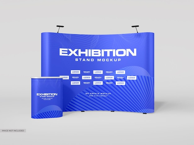 Exhibition and advertising stand mockup