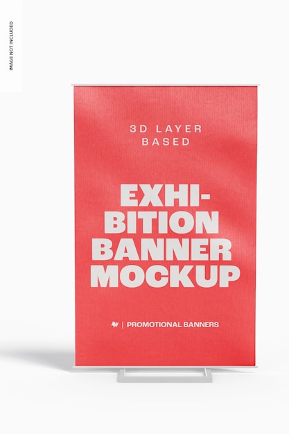 PSD exhibition banner mockup, front view