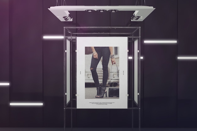 Exhibition poster stand mockup