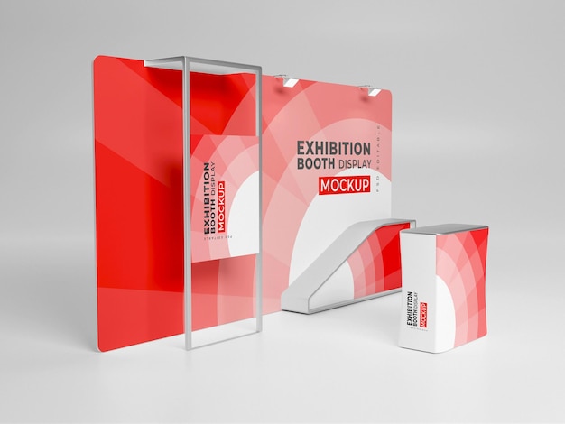 PSD exhibition presentation booth 3d rendering