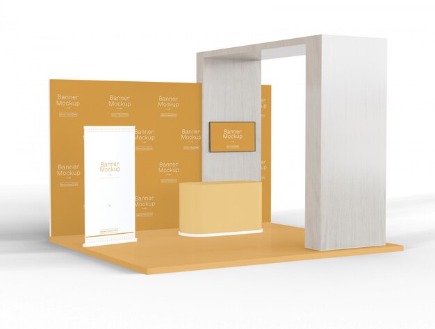 PSD exhibition and promotion stand mockup