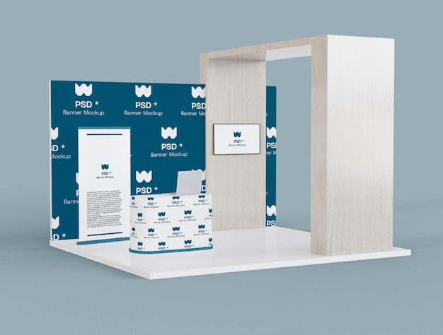 PSD exhibition and promotion stand mockup