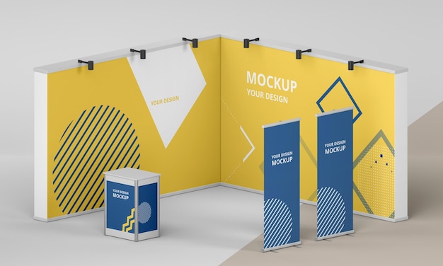 Assortimento di mock-up per stand fieristici