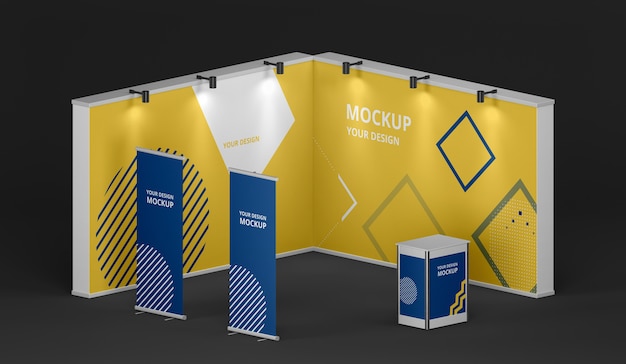 Exhibition stand mock-up composition