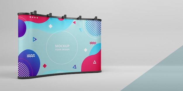 PSD exhibition stand mock-up composition