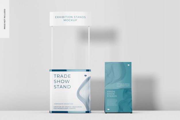 PSD vista frontale del mockup dello stand espositivo