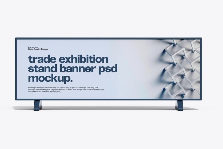 PSD exhibition stand outdoor banner mockup