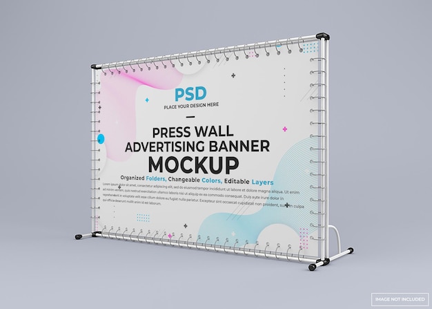 Exhibition wall stand banner mockup