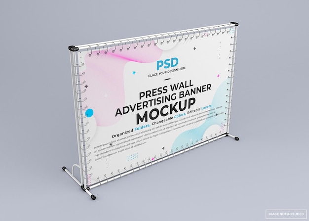 Exhibition wall stand banner mockup