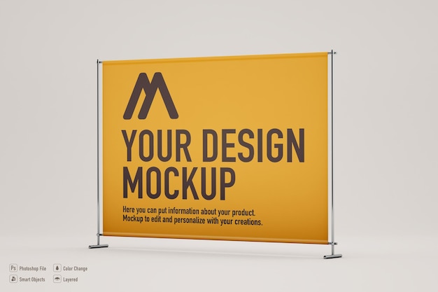 Exhibitor banner mockup on soft color