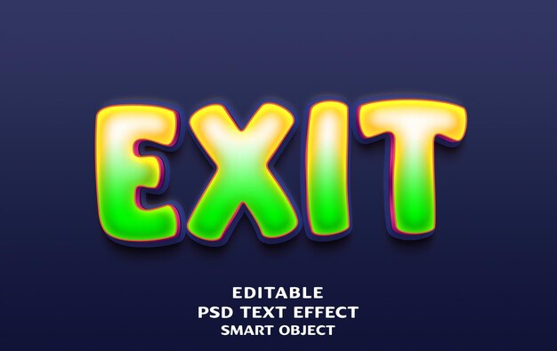 Exit 3d text effect design