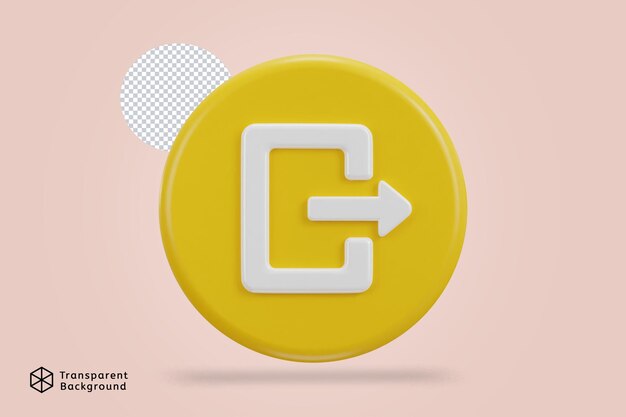 exit button emergency icon 3d rendering illustration