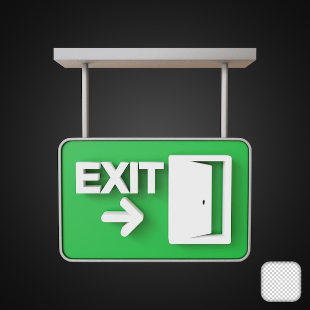 PSD exit door sign 3d-illustratie