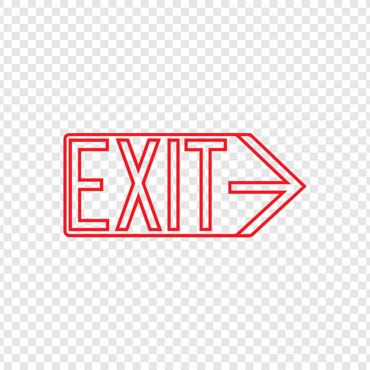 PSD exit sign isolated on a white background