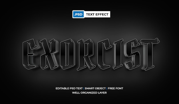 Exorcist text effect in black colour