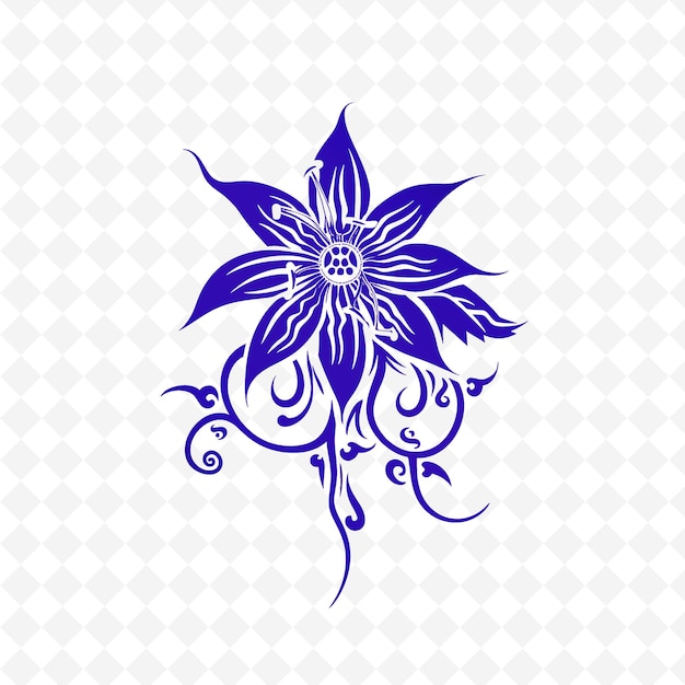 PSD logo di fiore della passione esotico con design vettoriale creativo decorativo della collezione nature