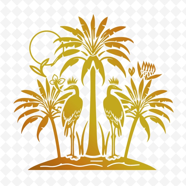 PSD exotic protea logo met decorative palm tr creatief vector design van de natuur collectie