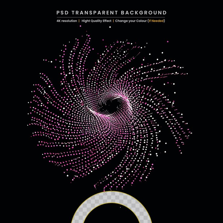 PSD expansion connected line and dots on transparent background