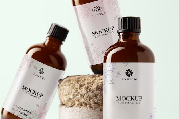 PSD design mock-up per bottiglia di shampoo costoso