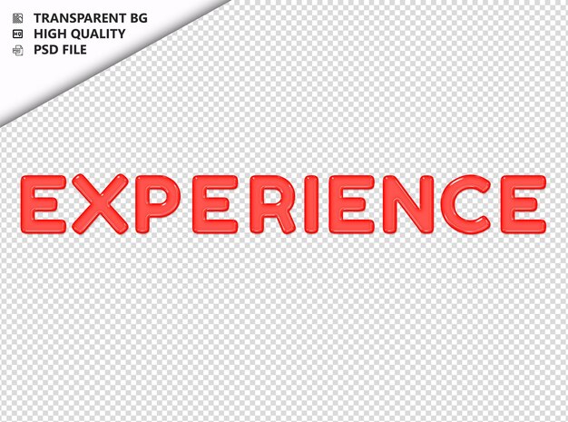 PSD experience typography red text glosy glass psd transparent