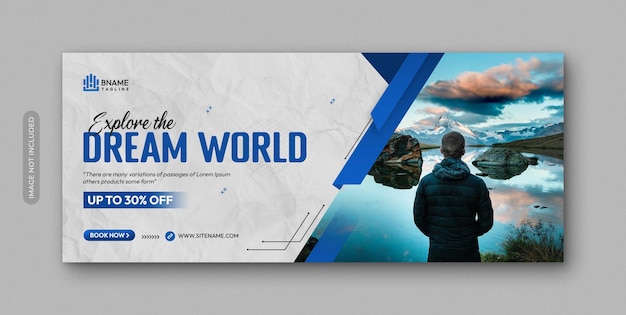 PSD explore dream world tour and travel banner template