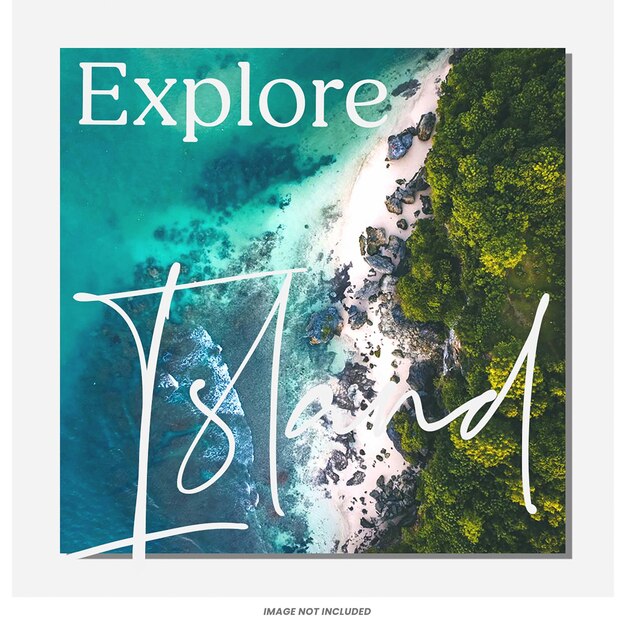 PSD explore island travel agency instagram post template psd design