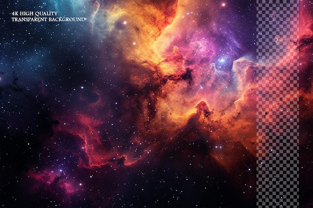 PSD explore the mesmerizing beauty of stellar nebula on transparent background