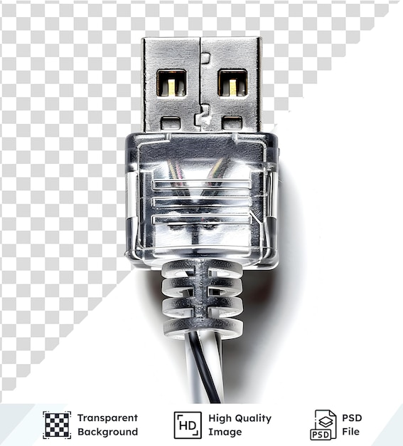 explore the internal structure of a transparent usb connector a detailed look at its components and