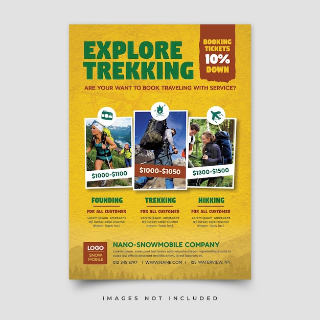 PSD explore travel flyer template