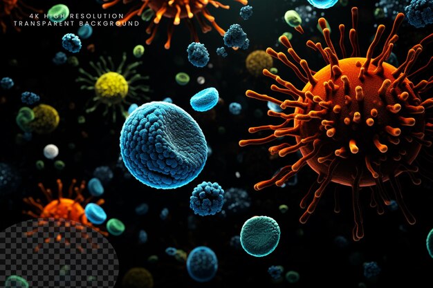 PSD explore virus wonders with covid19 virology and detailed visuals transparent background