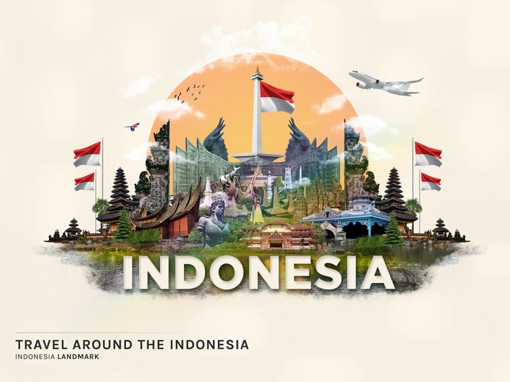 PSD explore the wonders of indonesia a journey through iconic landmarks