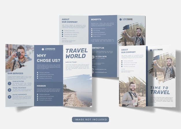 PSD esplora il mondo brochure trifold