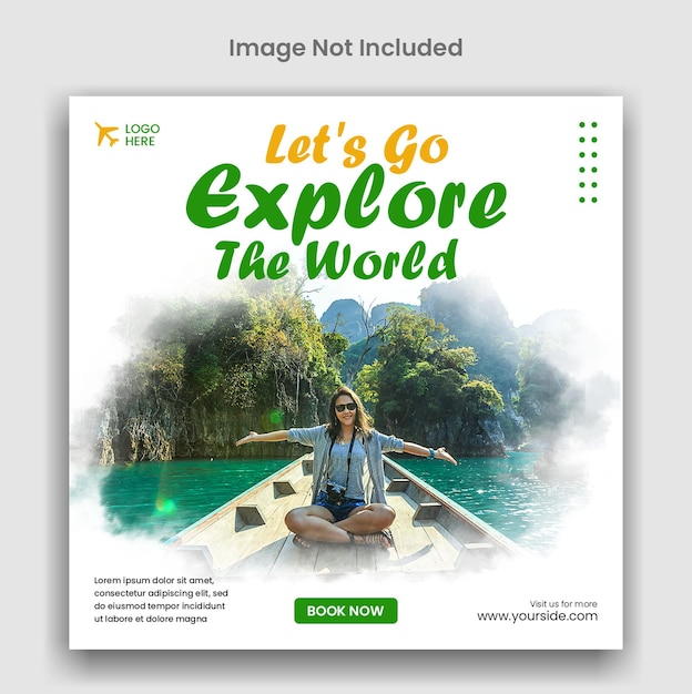 Explore the world tour agency social media post template