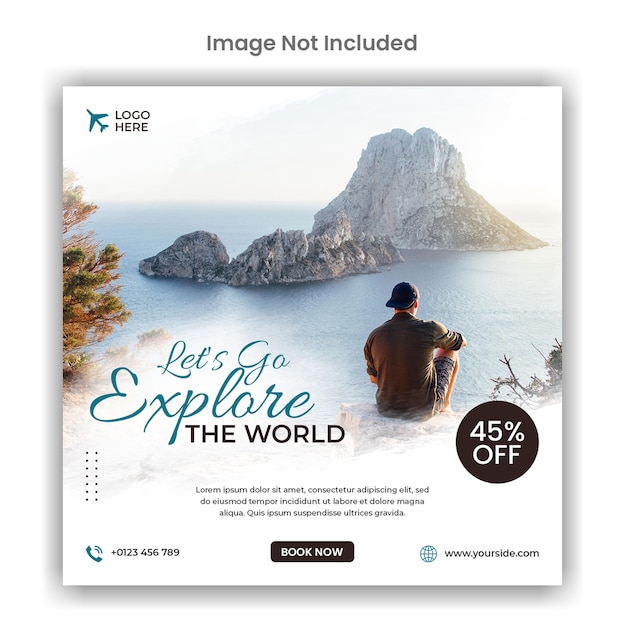 PSD explore the world travel agency social media post template