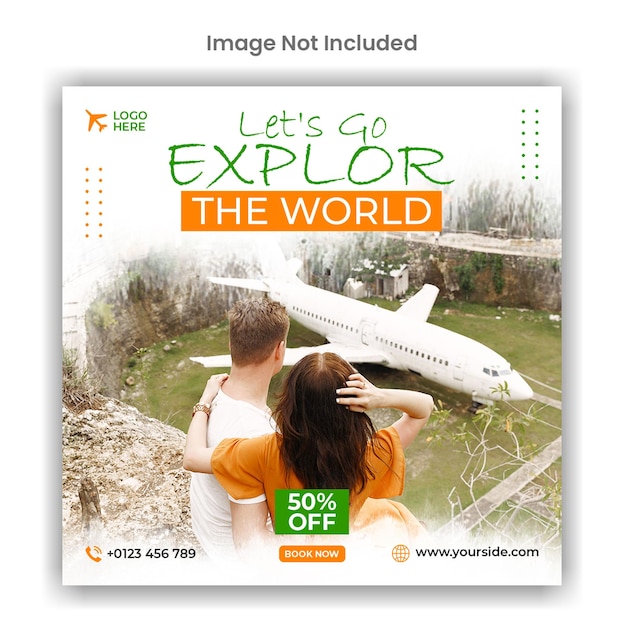 PSD explore the world travel agency social media post template