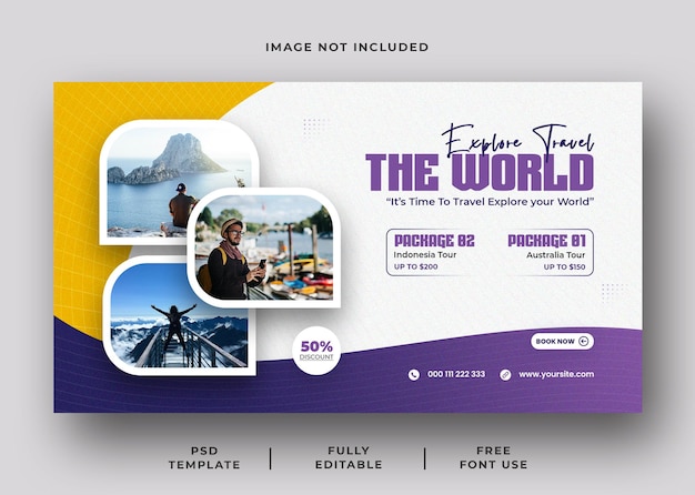 Explore The World Travel Packages Web Banner Template