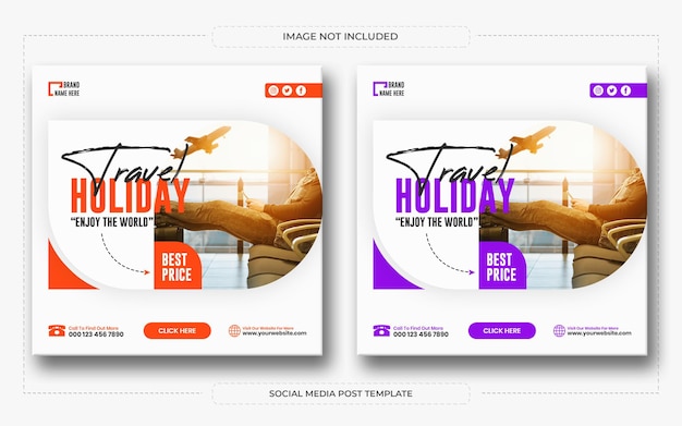 Explore the world travel social media banner template