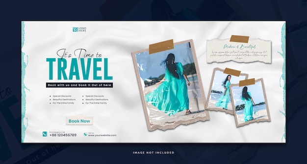 Explore world travel tour agency social media cover banner and travels web banner template