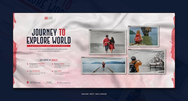 explore world travel tour agency social media cover banner and travels web banner template
