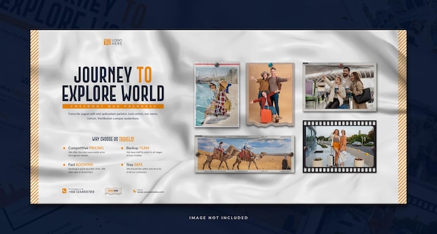 explore world travel tour agency social media cover banner and travels web banner template