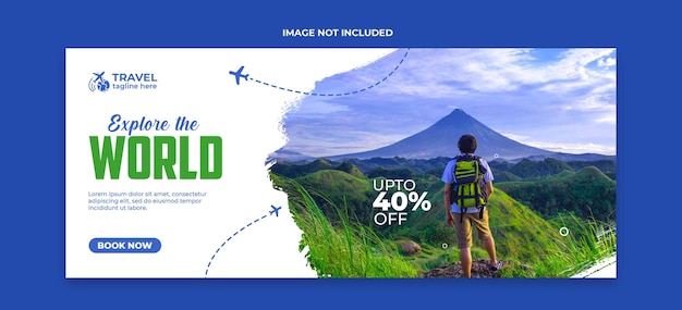 PSD explore world travel vacation square banner social media template