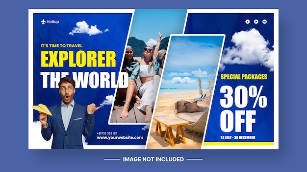 Explorer travel holiday special packages website banner