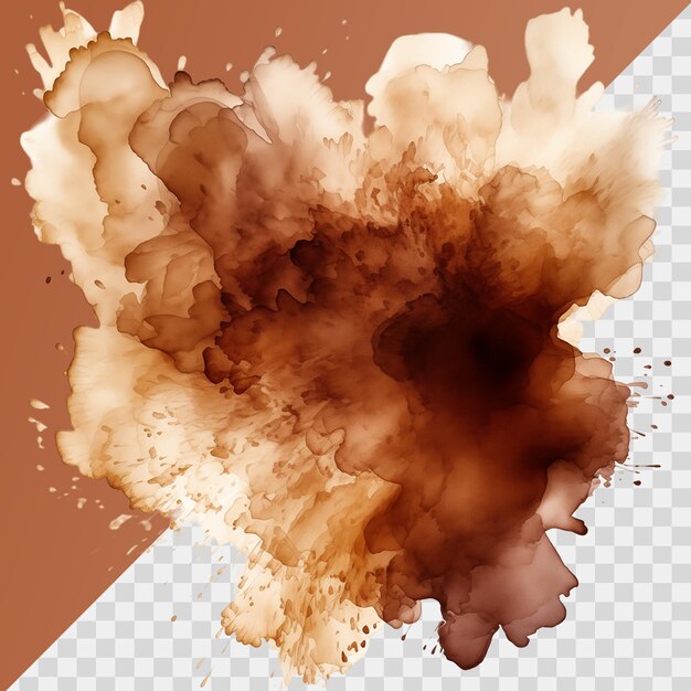 Explosion of beautiful dust particles in the air on a transparent background