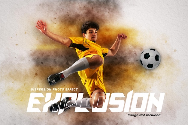 Explosion dispersion photo effect template