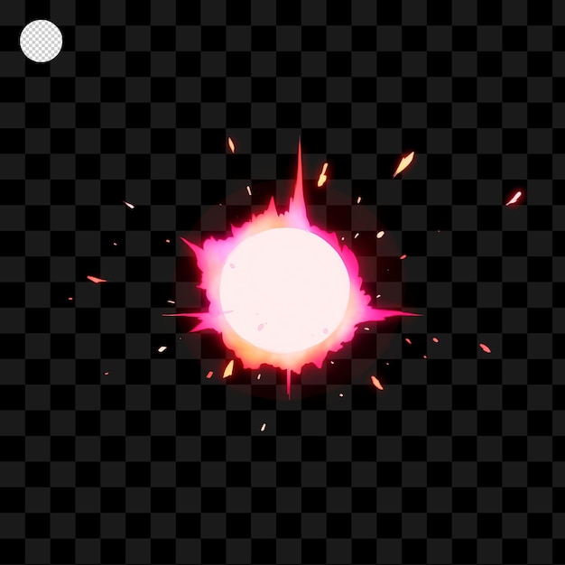 Explosion effect isolated on transparent background png psd