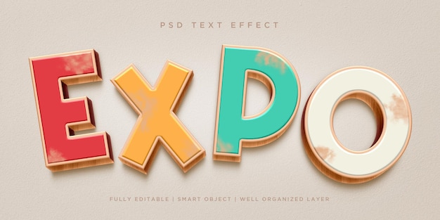 PSD expo 3d-stijl teksteffect