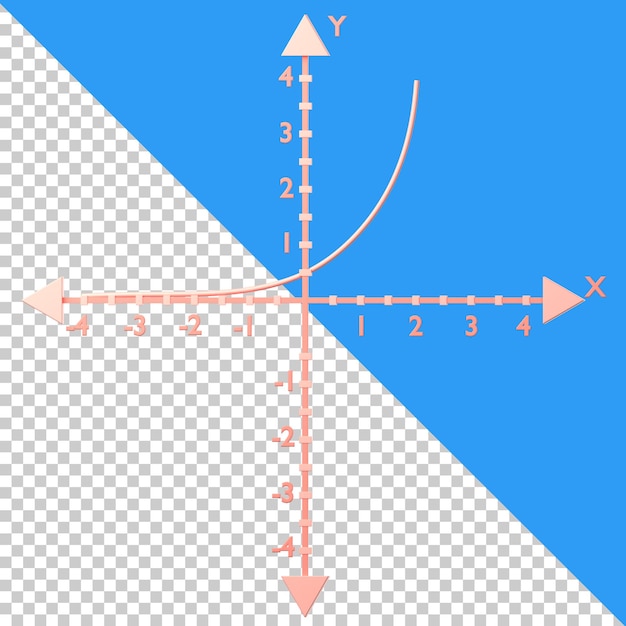 PSD exponential function icon isolated on the transparent backround