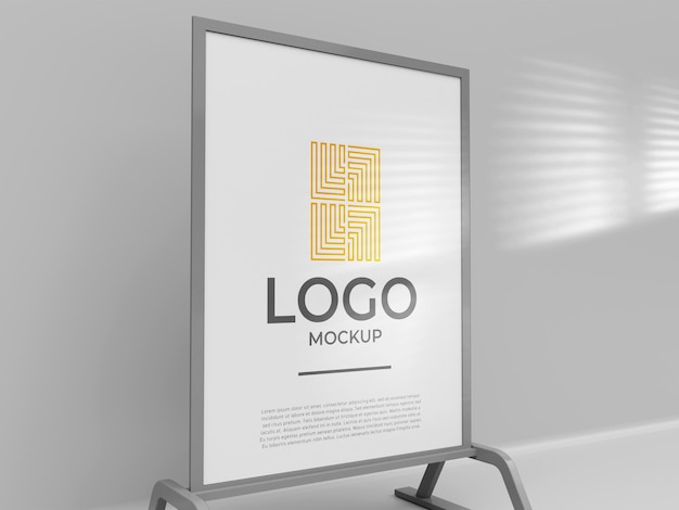 Exposant stand banner logo mockup 3d render